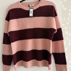 NWT. Velvet Heart Cornell Bordeaux Stripe Sweater. Size small